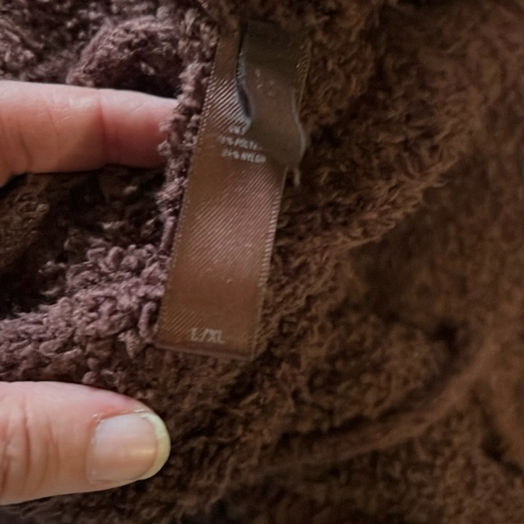 Skims Cozy Jogger Womens Size L/XL High Rise Teddy Boucle Brown Pull On Pants - Picture 3 of 3